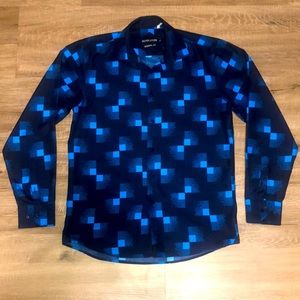 Colorful Blue Men’s Button Down
